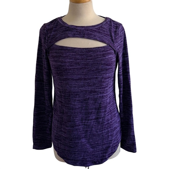 Juicy Couture Tops - Juicy Couture‎ Sweater Sz L Purple Dye Cutout Lightweight Long Sleeve Top